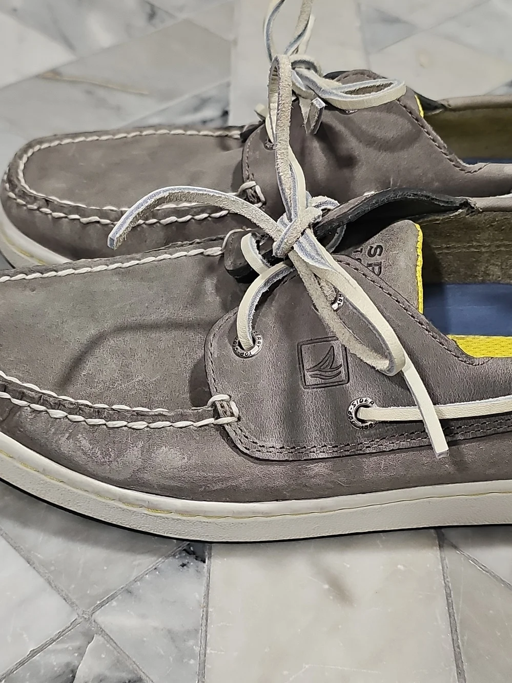 Sperry Cup Collection Men’s Gray Leather Topsiders Size 10.5